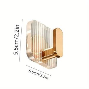 Transparent Wall <b>Hooks</b> with Gold Finish No Drill Self <b>Adhesive</b> Wall <b>Hooks</b> for Hanging Waterproof & Strong Hold Wall <b>Hooks</b> - Product Image 2