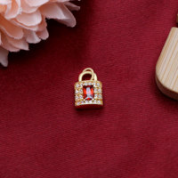 Pendentif breloque en forme de cadenas plaqué or, avec micro-pavé de pierres rectangulaires en zircon cubique coloré, bijoux en argent, pour cadeau, vente en gros