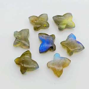 Piedras Preciosas Sueltas de Labradorita en Forma de Mariposa de 14x10MM, Talladas a Mano para la Fabricación de Joyería, Venta al Por Mayor - Product Image 4
