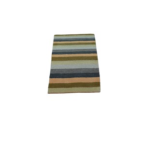 Tapis d'intérieur moderne en laine tuftée à la main, rayé, multicolore, pour salon, chambre, hôtel - Product Image 3