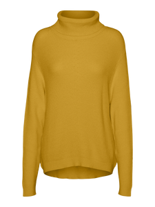 Women's Winter Long Casual Solid <b>Turtleneck</b> Pullover <b>Sweater</b> Loose Fit Mustard Yellow 100% Acrylic 6XL - Product Image 3
