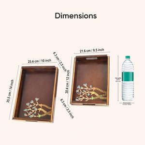 Top Notch Quality Wooden Serving <b>Tray</b> with Handpainted Design for Kitchenware Article Elegant Decorative for Sale At Best Price - Product Image 2