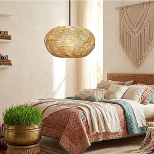 Nordic Boho Wicker Rattan Chandelier Shade Homeware Crafts Creative Woven Pendant <b>Light</b> Natural Lamp Shade - Product Image 6