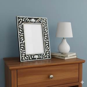 Rustic Lightweight MDF Bone Inlay Vertical Rectangle Tabletop Photo <b>Frame</b> with Floral Design for <b>Wall</b> Hanging Home Decor - Product Image 5