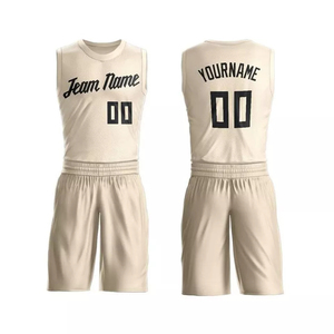 Ensemble d'uniformes de basketball personnalisables pour hommes, manches courtes, col en V, imprimé par sublimation, taille élastique, respirant, vente en gros - Product Image 1