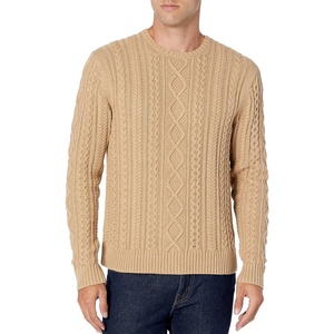 Pull en maille beige à motif Argyle pour homme, coupe classique, manches longues, collection automne 2027 - Product Image 2
