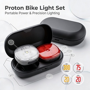 Lumixell 300LM IPX5 bicicleta portátil luz LED tipo C recargable frontal y luz trasera Combo Set con estuche de carga - Product Image 1