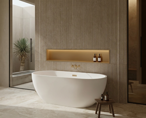 Freestanding Oval Soaking Tub FW-7700-67 Modern Durable Eco-Friendly Acrylic Bathtub for <b>Bathroom</b> - Product Image 4