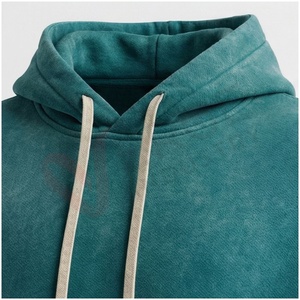 Conjunto Deportivo Unisex Color Verde Azulado, Sudadera con Capucha y Cordón Ajustable, Color Sólido, Casual, Transpirable, Corte Regular, Ropa de Otoño - Product Image 4