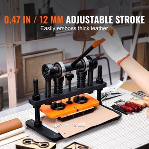 Fustellatrice Manuale per Taglio Pelle, Macchina da Taglio con Piastra per Goffratura 10.2 X 4.7, Corsa di Pressione 0.47, Doppie Guide, Utensile per Fustellatura - Product Image 6