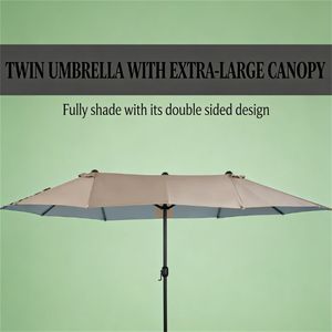 Ombrellone da Giardino Tan Senza Base per Esterni - Ombrelloni e Basi per Patio - Product Image 4