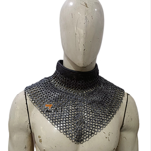 Armadura Medieval Hecha a Mano de Acero Suave con Collar de Malla de Acero Plana y Remaches, Regalo Histórico para Navidad y Halloween - Product Image 1