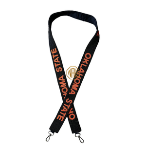 Oklahoma State Black Orange Beaded Embroidered <b>Polyester</b> Canvas Foundation <b>Lanyard</b> Detachable Utility Bag Strap Metal Hook OEM - Product Image 6