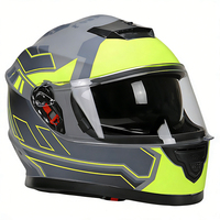 Casque de moto intégral homologué DOT pour adulte, en ABS, à libération rapide, pour la course