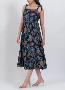 Vestido Midi Botánico de Línea A, 100% Algodón Ecológico de la Mejor Calidad, Ligero, Suave y Cómodo para Mujer, Tejido Elegante y Competitivo - Product Image 5