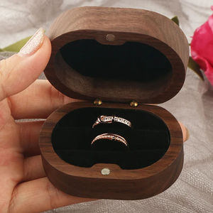 Unique Design Elegant Wooden Jewelry Case with Velvet <b>Cushion</b> for Proposal Ring Presentation and Safe <b>Storage</b> Available For Sale - Product Image 5