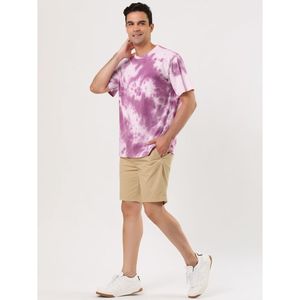 Camiseta de Hombre Estilo Casual Urbano con Estampado Tie-Dye, Mezcla de Algodón/Poliéster Ecológica, Cuello Redondo, Colores Personalizados, Gran Venta - Product Image 2