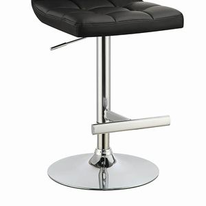 Set di 2 sgabelli da Bar regolabili neri e cromati - Product Image 3