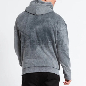 Acid Wash Solid Fashion Hoodie Men <b>Thick</b> <b>Fleece</b> Pullover High Quality Winter Wear Custom 100% Cotton Spring Season Style Made - Product Image 3