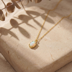 Natural Ethiopian <b>Opal</b> Oval 10x14mm 18K Gold Plated 925 Silver Prong Set Smooth Gemstone Christian <b>Pendant</b> Necklace Fine Jewelry - Product Image 6
