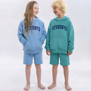 Ensemble assorti sweat à capuche imprimé et short pour garçons, en molleton de coton confortable, pour jeunes, décontracté, hiver - Product Image 1