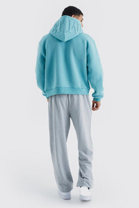 Wholesale Custom Logo Embossed Hooded Thick Oversized Terry Lined Winter Pullover Men's Hoodies Casual Sweatshirt 100% Cotton - Product Image 3