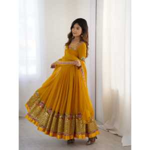 Vestido de Noche de Diseñador con Bordado de Múltiples Hilos y Lentejuelas, Vestido de Fiesta con Dupatta - Product Image 5