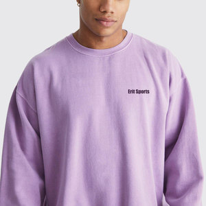 Sweat-shirt délavé pour homme, nouveau design, pour usage extérieur, couleur unie, hiver, décontracté, 100% coton, respirant, écologique, vente en gros - Product Image 6