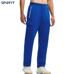 Pantalon de jogging ample et droit en molleton de coton brodé pour homme, avec cordon de serrage, OEM, décontracté, pour la gym, le yoga, le sport, style cargo baggy - Product Image 5