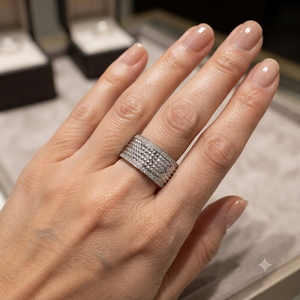 Unique Fine Design 925 Sterling Silver Lab Grown <b>Diamond</b> Studded Wedding Band Luxury Half Eternity Channel Set <b>Rings</b> Unisex Gift - Product Image 2