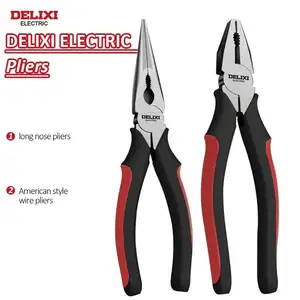 DELIXI ELECTRIC Vice 8 In Electrician Professional Needle-nosed Pliers Multifunctional Wire Stripping Pliers Industrial Grade