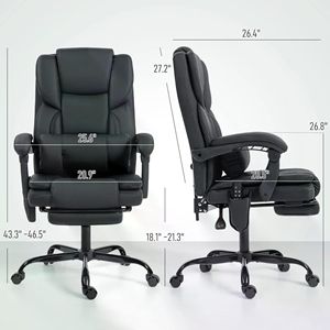 Sedia da Ufficio Comoda in Pelle Sintetica PU con Meccanismo di Regolazione Manuale, Nessuna Spedizione nei Fine Settimana - Product Image 3
