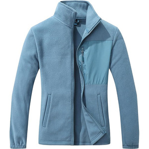 Veste en polaire unie pour femme avec fermeture éclair intégrale, tissu doux et chaud, col roulé, confortable pour l'hiver, durable pour une utilisation en extérieur - Product Image 1