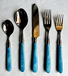 New Arrival 2026 Flatware <b>Set</b> 18/<b>8</b> Stainless Steel Mirror Polish Resin Handle Durable Home decor <b>Dinnerware</b> Cutlery Utensil - Product Image 2
