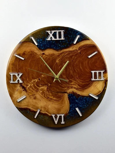 Multi Color Home Wall Clock Epoxy Resin & Wood Best Quality Unique Design Wooden Wall Clock Wall <b>Watch</b> - Product Image 5