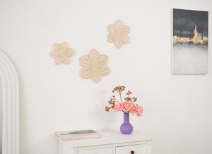 Daisy Flower <b>Wall</b> <b>Decor</b> Set of 3 Handmade Rattan <b>Wicker</b> Boho Nursery <b>Wall</b> Hanging Kids Room Girl Bedroom Baby Room Decoration - Product Image 6