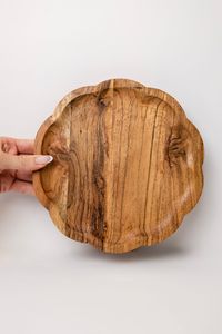 Custom Logo Wooden Dinner Plate Handcrafted Solid Wood Serving Plate For Restaurant Hotel And Retail Business - Product Image 5