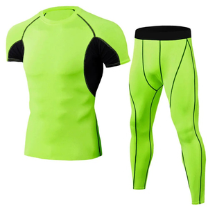 Lightweight High-Waisted Solid Breathable <b>Compression</b> Set <b>for</b> <b>Men</b> Performance Fit <b>Tights</b> Built <b>for</b> Fitness Routines 2-Piece - Product Image 5
