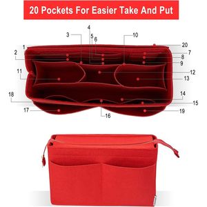 On-The-Go Handbag Tote Bag Organizer with Removable Zipper Felt <b>Purse</b> Insert and Cosmetic Bag Case - Product Image 3