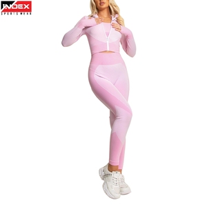 Bulk Order Ladies <b>Yoga</b> <b>Jacket</b> And Legging 2 Piece Set Fitness Workout Clothing Wholesale Activewear Manufacturer - Product Image 1