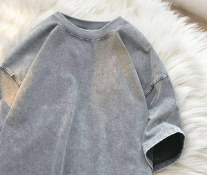 Unisex 100% Cotton Heavyweight <b>Acid</b> Wash T-Shirts Boxy <b>Drop</b> Shoulder Oversized Vintage Look Solid Long Loose Autumn - Product Image 5