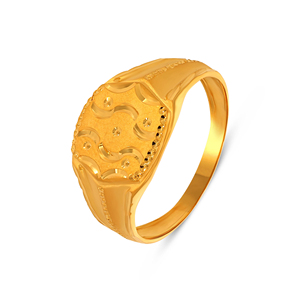Imperial Octavia <b>Antique</b> Textured Gold <b>Signet</b> <b>Ring</b> for Men Vintage Octagon Designer Gold <b>Ring</b> Traditional Statement Jewelry - Product Image 1