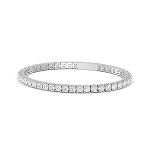 Bracelet tennis en or rose 9 carats avec diamants de laboratoire taille brillant ronds 7,05 CTW - Product Image 4