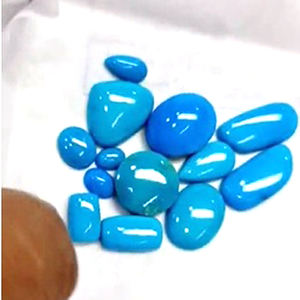 Lot de 13 cabochons fantaisie ovales et ronds en turquoise naturelle d'Arizona, de 8 mm à 21 mm, 72 carats, Iroc Sales USA, turquoise cabochon, 101 $ US - Product Image 3