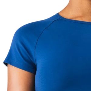 Camiseta Azul Rey para Mujer, Manga Corta, Algodón, para Gimnasio, Fitness, Entrenamiento, Deporte, Casual - Product Image 6