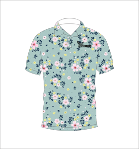<b>Mens</b> Blue Floral Print Polo <b>Shirt</b> Short Sleeve Casual Summer Golf Polo Lightweight <b>Collared</b> Fashion <b>Shirt</b> - Product Image 5
