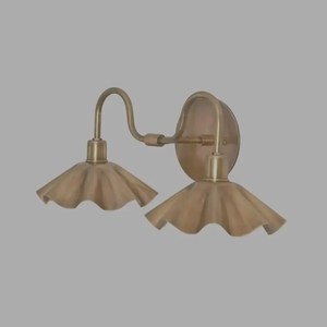 Applique murale moderne en laiton, forme florale, double bras, éclairage intérieur, décoration de salle de bain, finition dorée, design léger - Product Image 2