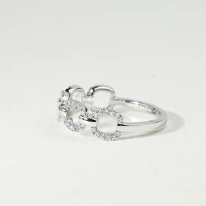 แหวนทองคำสีขาวล้วน18K 0.23CT อีสี VVS Eternity GOLD เครื่องประดับ IGI Lab เติบโตขึ้นแหวนเพชรกลมสายโซ่สายโซ่ - Product Image 2