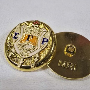 Custom Metal <b>Buttons</b> Engraved Greek Letter Style Sorority Design Durable Alloy <b>Buttons</b> For Blazer Uniform Accessories Wholesale - Product Image 5