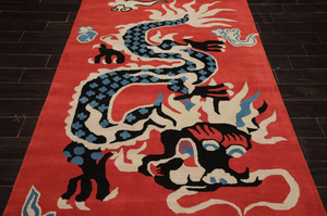 Abstract Pattern Eco-Friendly Anti-Slip Medium Pile Area Rug Rectangle <b>Red</b> <b>Wool</b> Hand Tufted Soft Handmade Living Room Office - Product Image 6